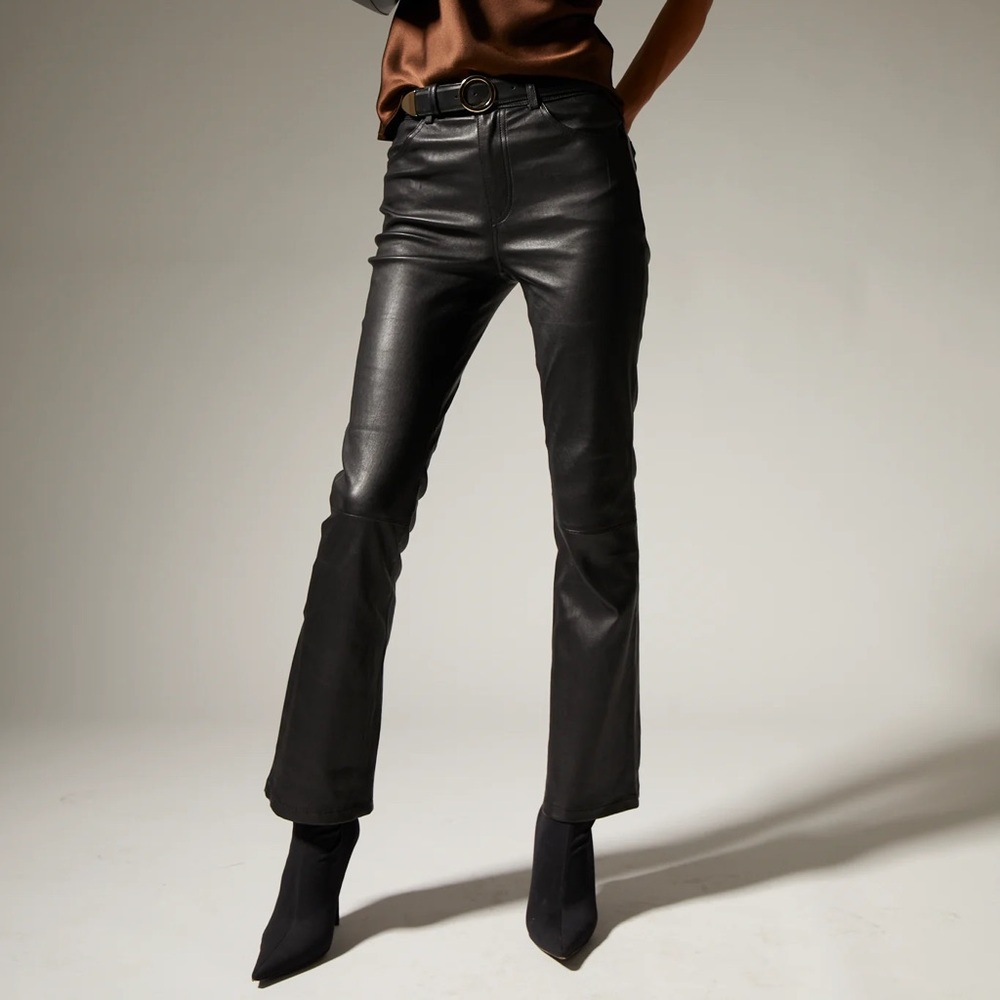 New With Tags SPRWMN Flared Leather Pant